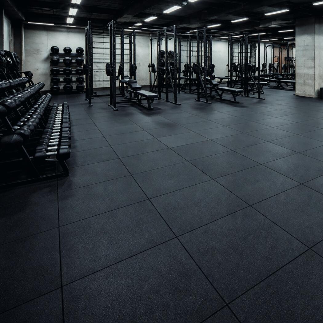 Loseta caucho CORE antigolpes 500x500x20 mm negra gimnasio y fitness | Lestare 6/6