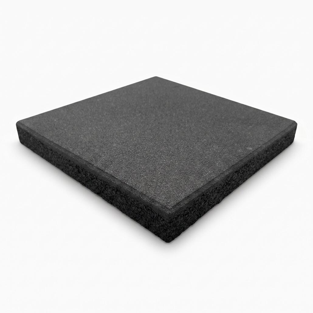Loseta caucho CORE antigolpes 500x500x20 mm negra gimnasio y fitness | Lestare 1/6