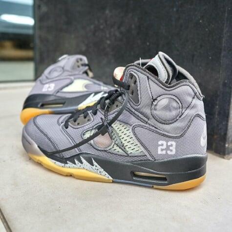 Basketball - schuhe - air jordan 5 off-white - schwarz/muslin 6/6