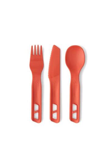 Posate Campeggio Set Sea To Summit Passage Cutlery Set 3 Pezzi Arancione
