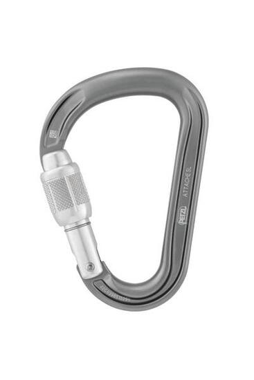 Mousqueton Petzl ATTACHE Screw-Lock aluminium gris 58 g forme poire Keylock