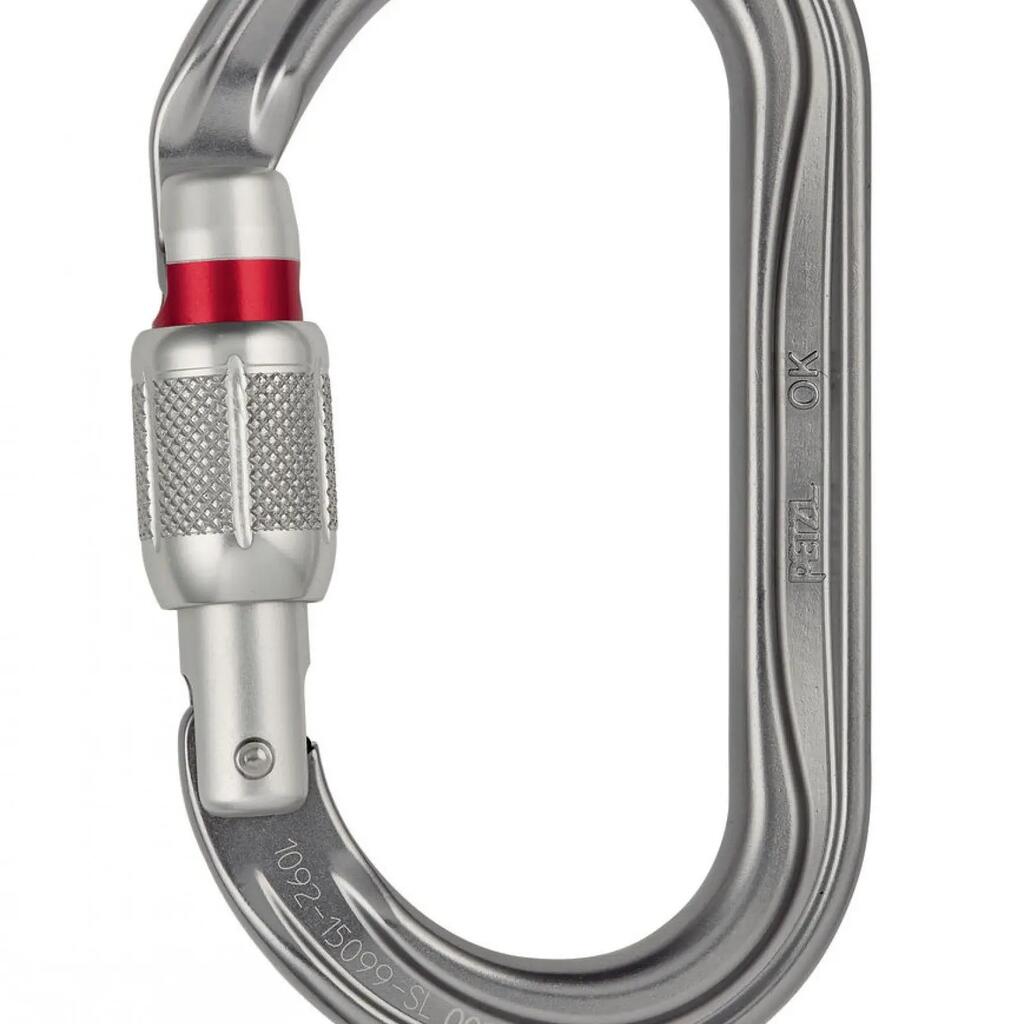 Oval Carabiner Petzl OK Screw-Lock Aluminium 7000 Symmetrical 25 kN
