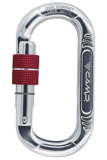 Mousqueton ovale CAMP Oval Compact Lock alliage léger 71 g résistance 24 kN