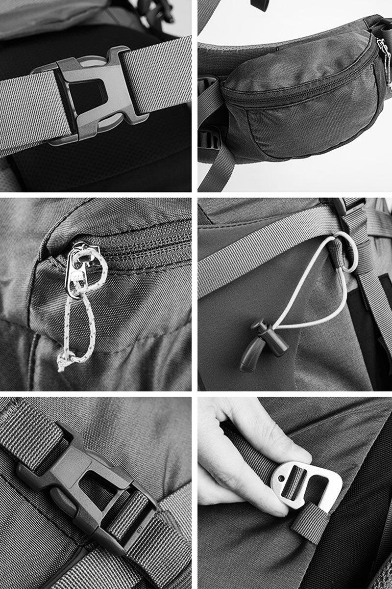 Zaino Trekking Hiking 55L Nero 4/7