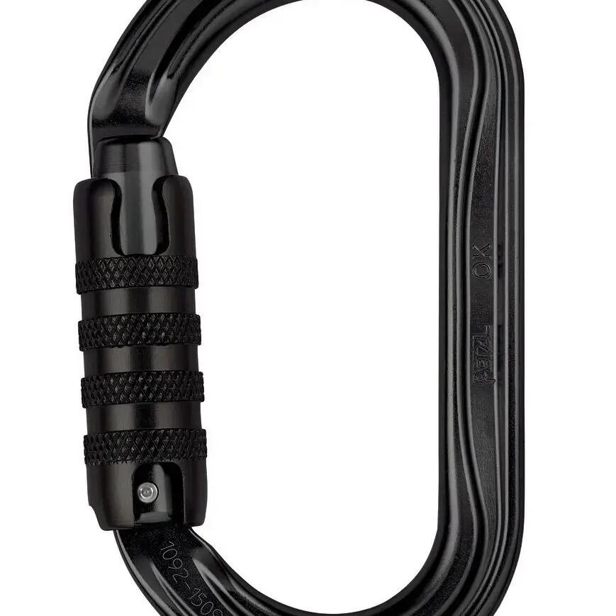 Petzl OK Oval Alloy Triact Carabiner Aluminium Climbing Twist-Lock (Black)