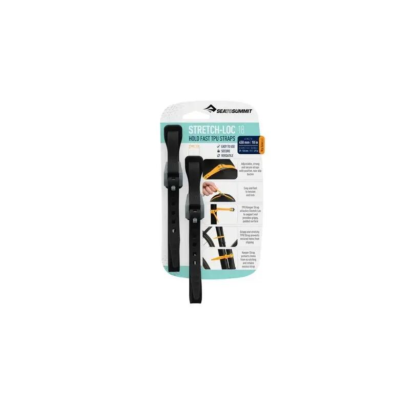 Sea to Summit x2 Stretch-Loc 18 Straps Black 12 x 450mm Diameter Range 29-124mm