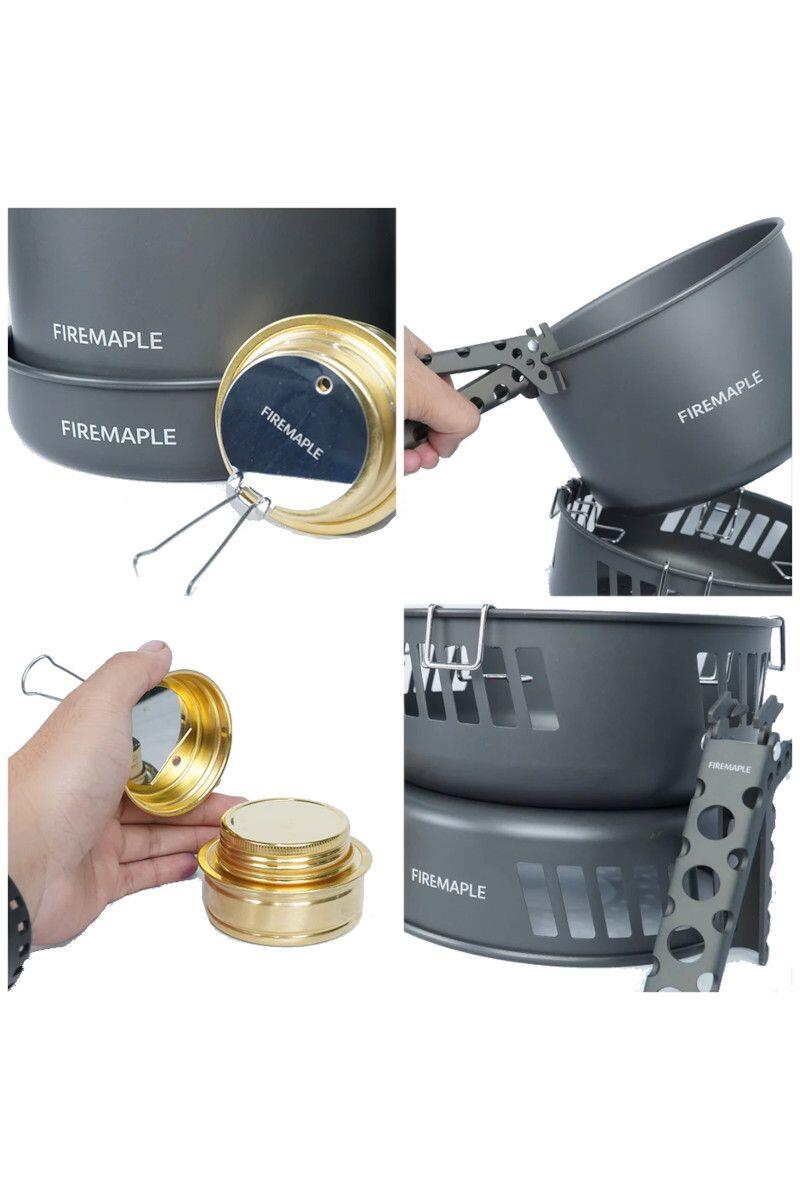 Zestaw naczyń turystycznych Cooking Kit W Alcohol Burner 3/4