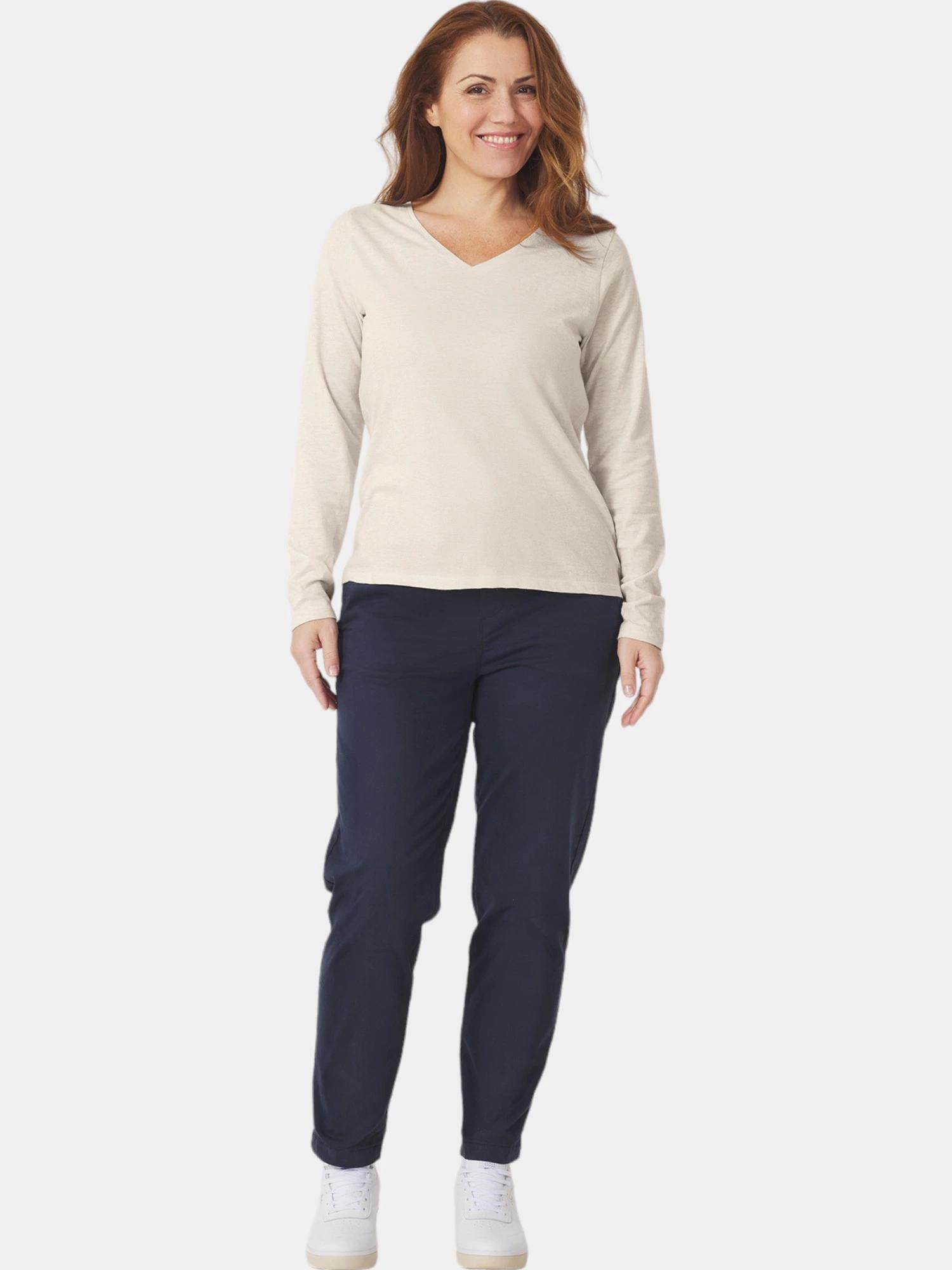 T-shirt manches longues - Sport - Femme - Col V - ADINALON - Blanc/écru 3/5