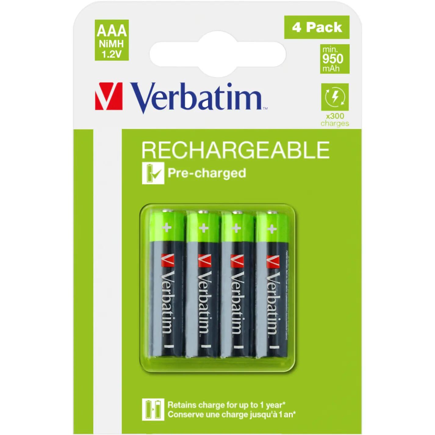 Batterie ricaricabili Verbatim Premium (x4) 3/5