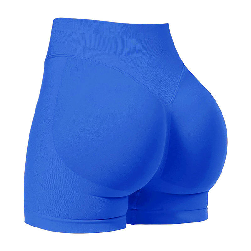 High-Elastic Hip Yoga Shorts - Seamless Mid-Intensity Pilates Workout Shorts