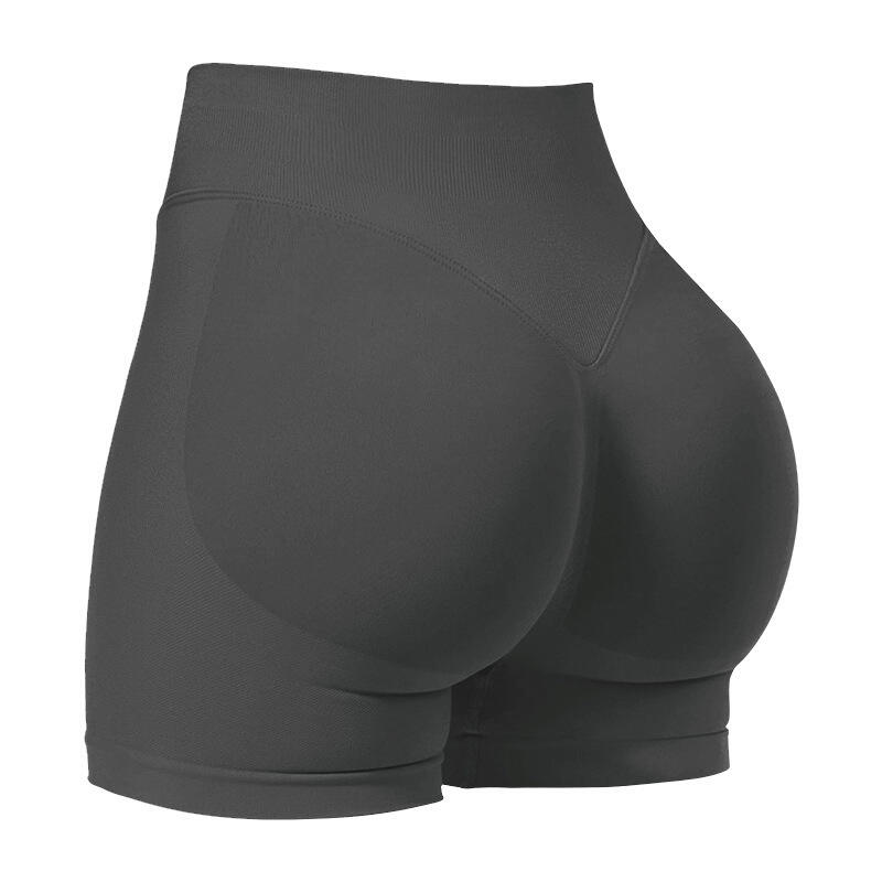 High-Elastic Hip Yoga Shorts - Seamless Mid-Intensity Pilates Workout Shorts