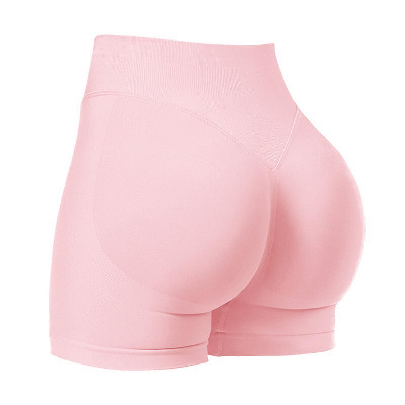 High-Elastic Hip Yoga Shorts - Seamless Mid-Intensity Pilates Workout Shorts
