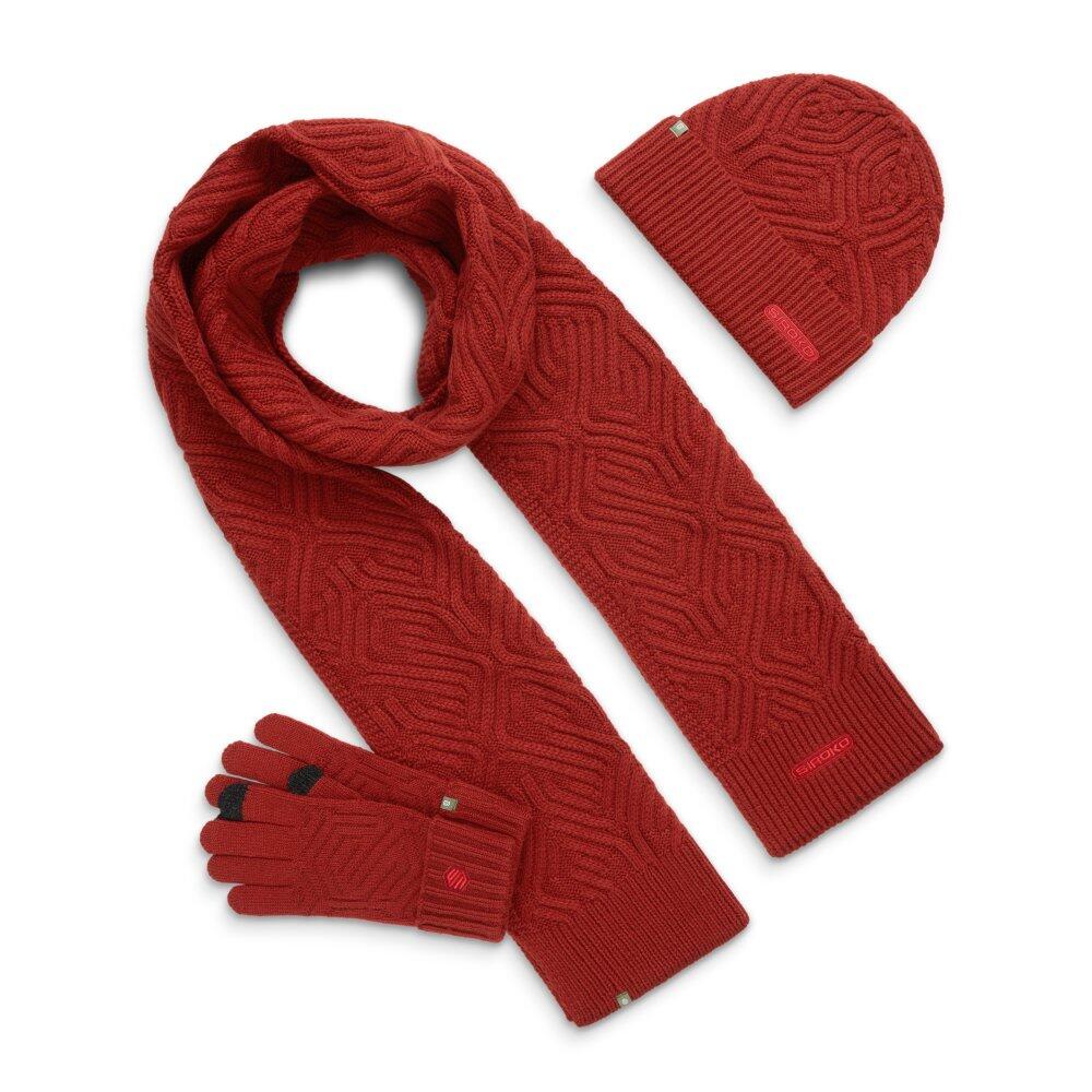 Men & Women Fitness Hat, scarf & gloves set Triad Pumpkin Red Red