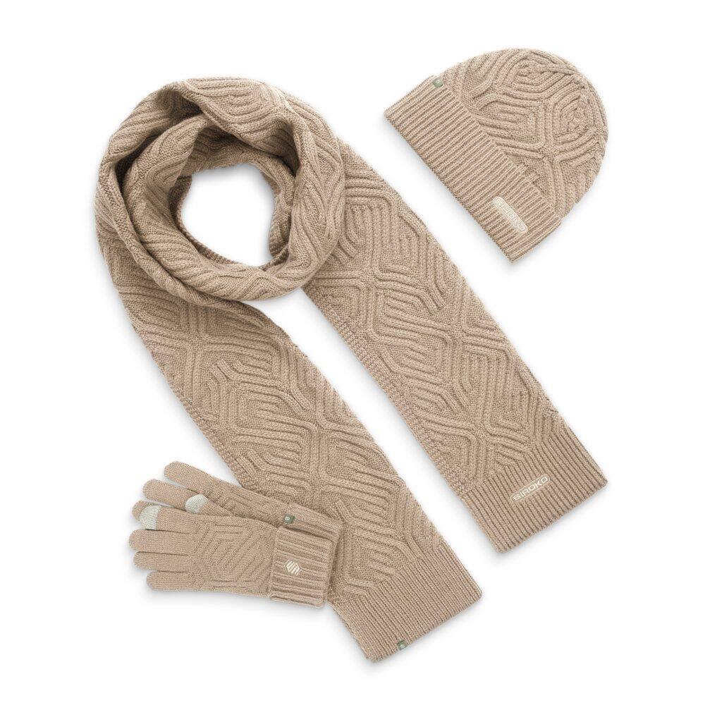 Cappello, sciarpa e guanti - set completo Fitness Uomo e donna Triad Sand Brown 1/7