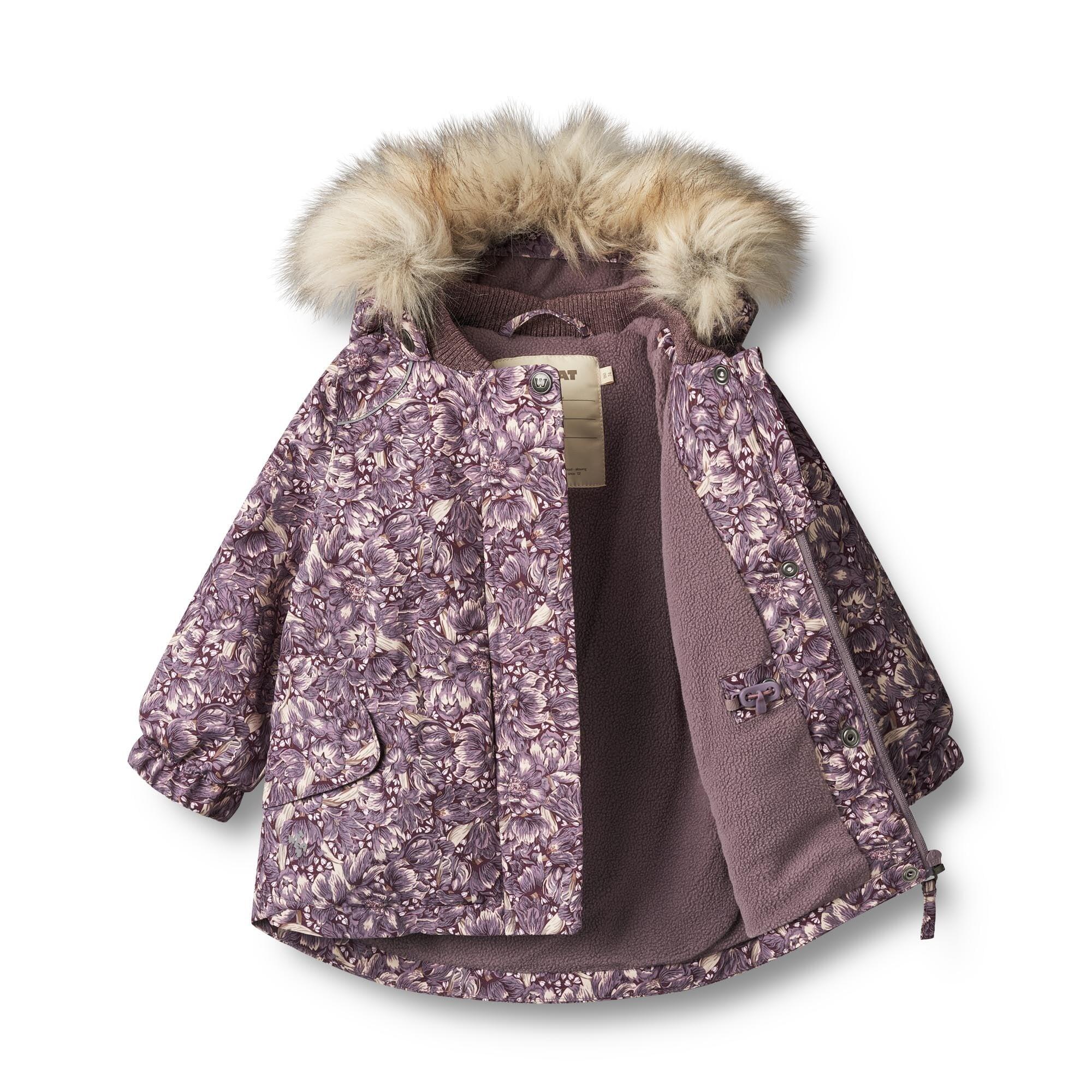 Kleinkinder Winterjacke Mathilde purple tulips 3/5