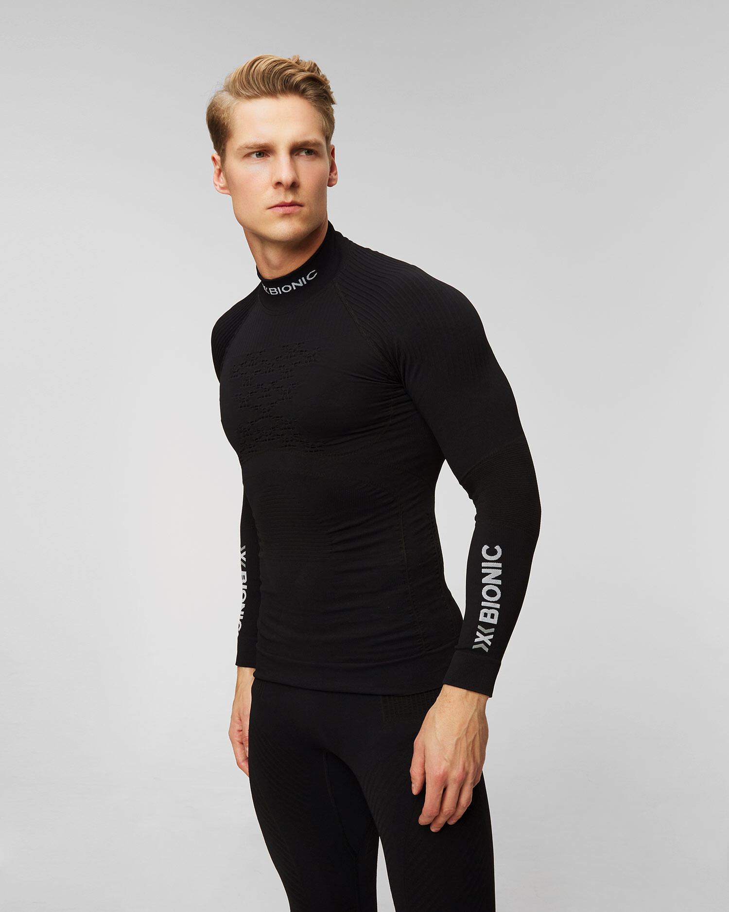 Czarny longsleeve z półgolfem męski X-Bionic Energy Accumulator 4.0 Turtle Neck 2/2