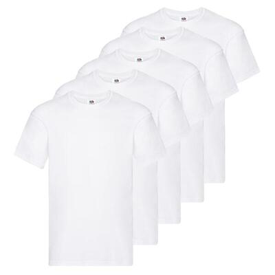 Set van 5 fruit of the loom originele t-shirts blanco