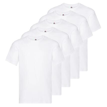 Pack De 5 Camisetas Fruit Of The Loom Original Blanco