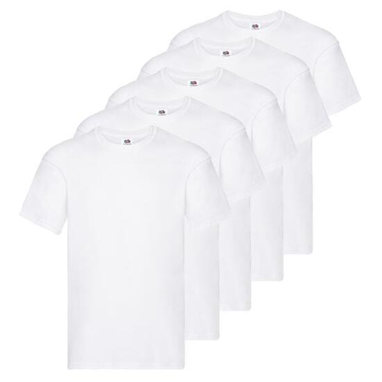 Pack De 5 Camisetas Fruit Of The Loom Original Blanco