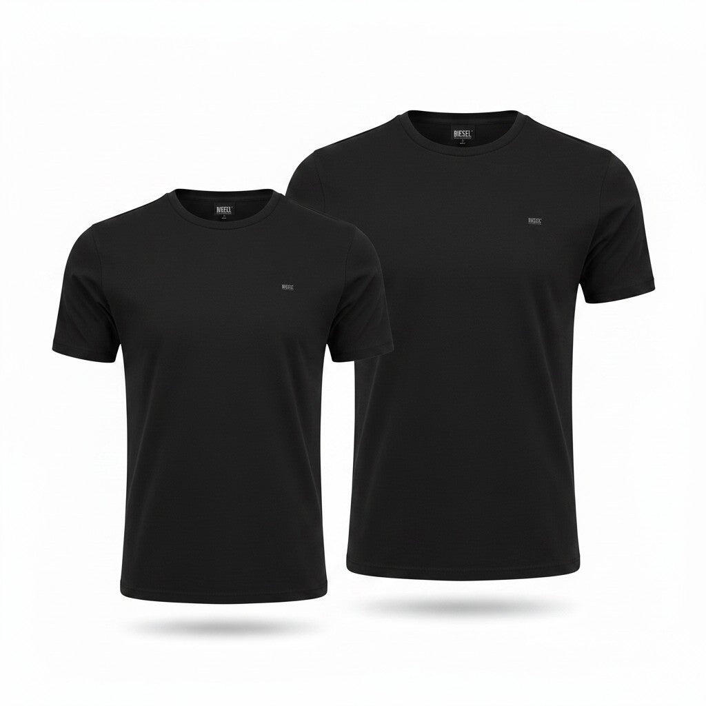 Diesel Umtee-randal-tube-twopack Men T-shirt 2xl Black Tricot Slim Short Sleeve 1/1
