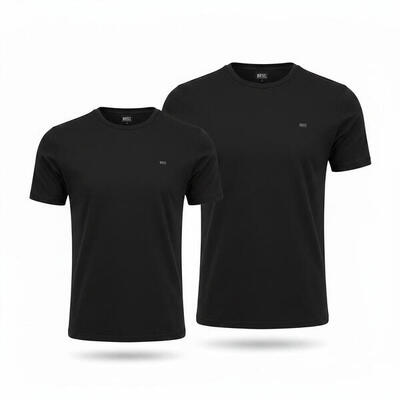 Diesel umtee-randal-tube-twopack men t-shirt 2xl black tricot slim short sleeve