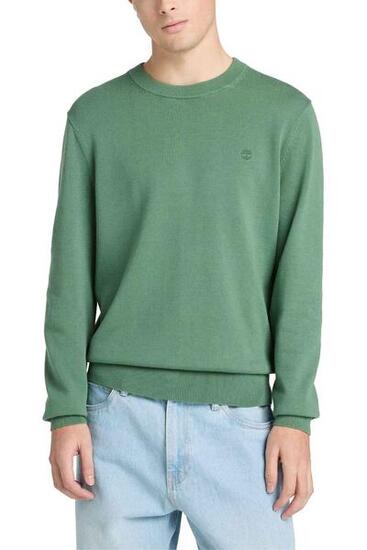 TIMBERLAND - Pullover uomo Johns River in cotone regular fit colore verde.