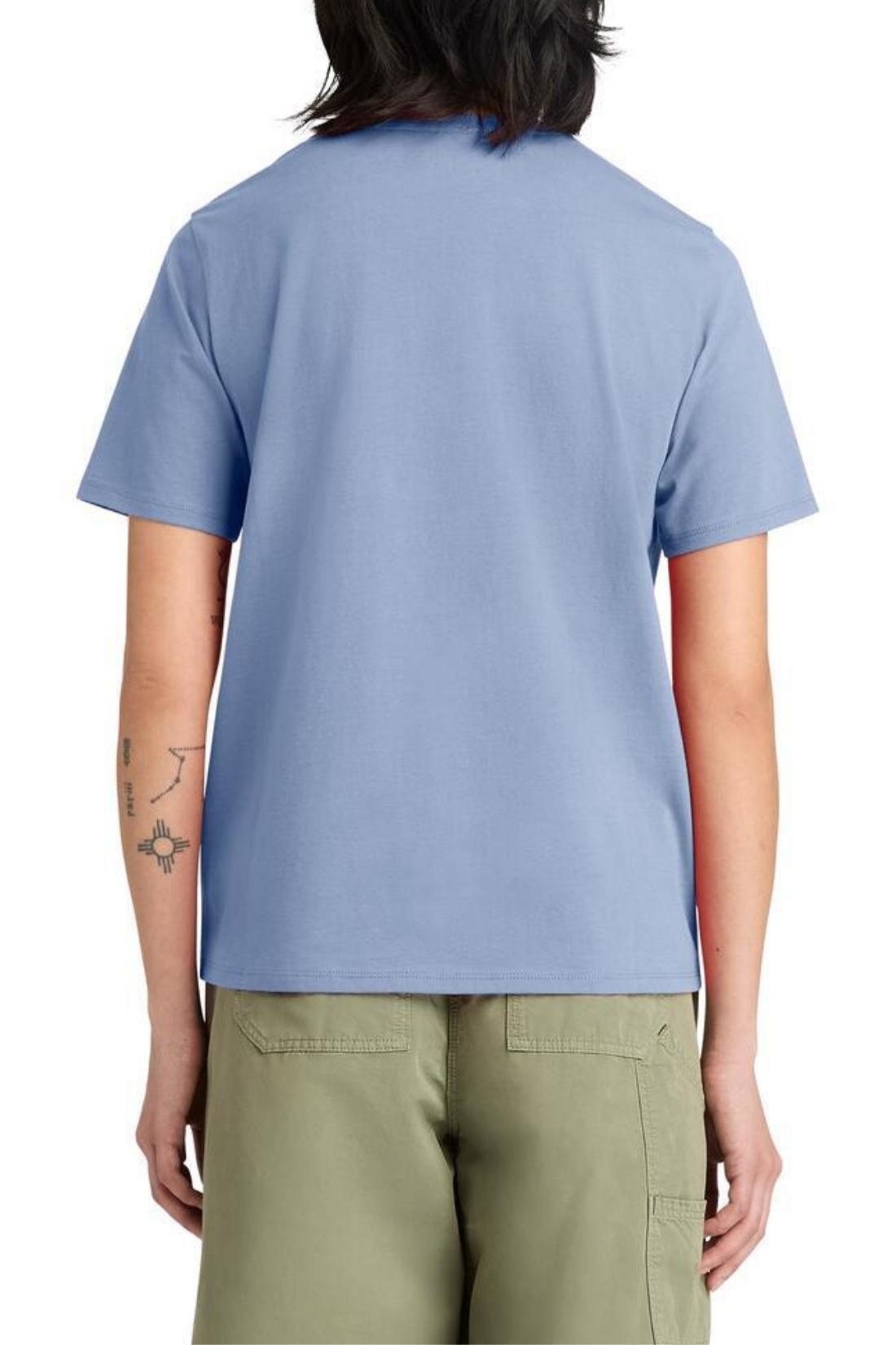 TIMBERLAND - Dames T-shirt met geborduurd logo, maat L, kleur Hemelsblauw 3/3