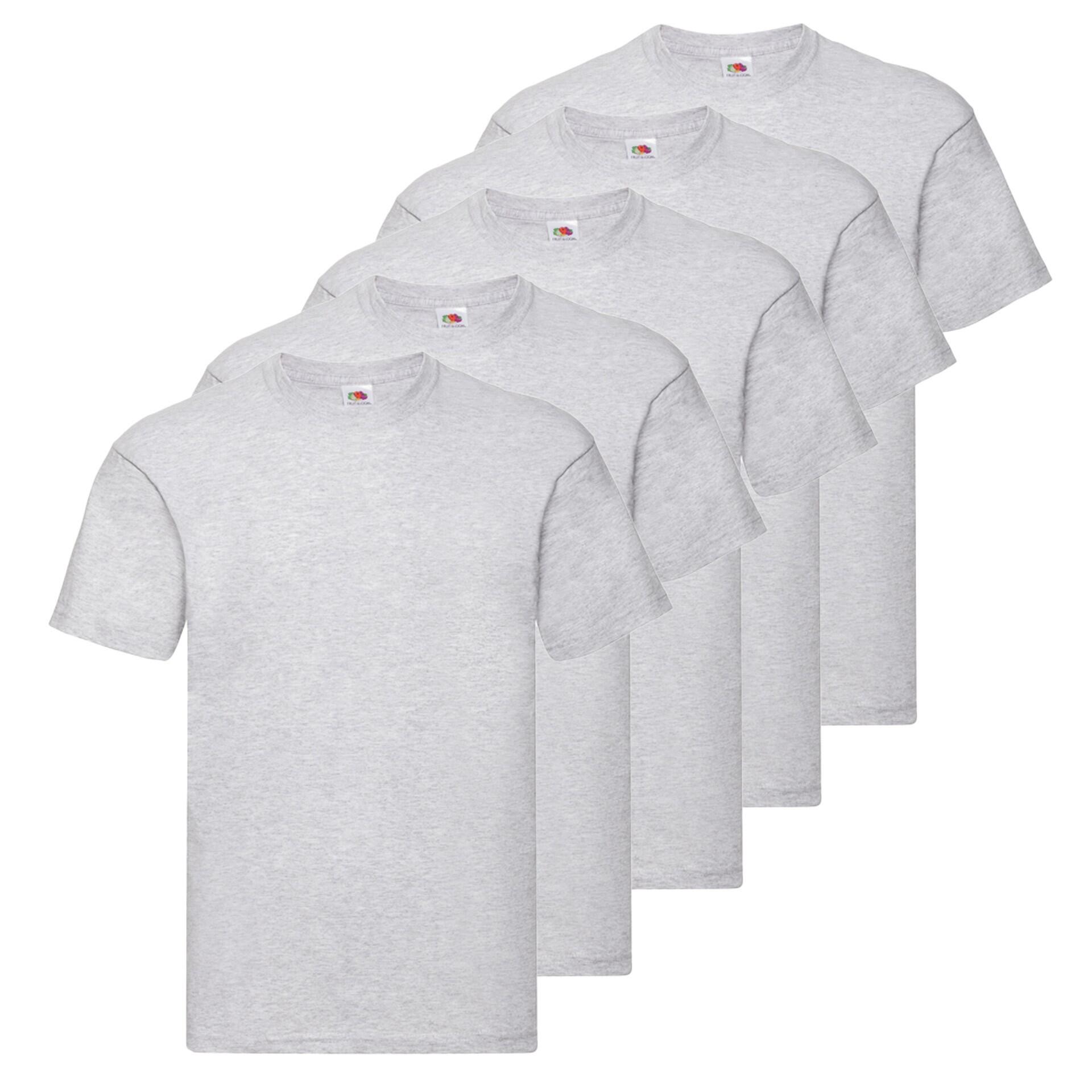 Set van 5 Fruit Of The Loom originele T-shirts grijs 1/1