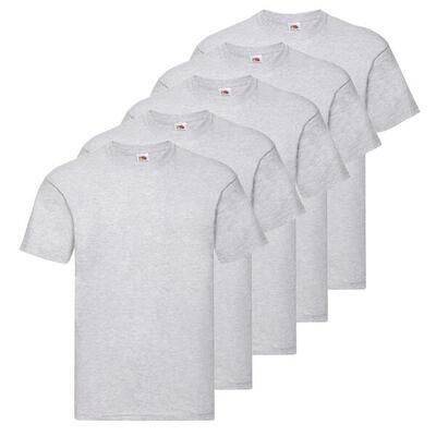 Set van 5 fruit of the loom originele t-shirts grijs