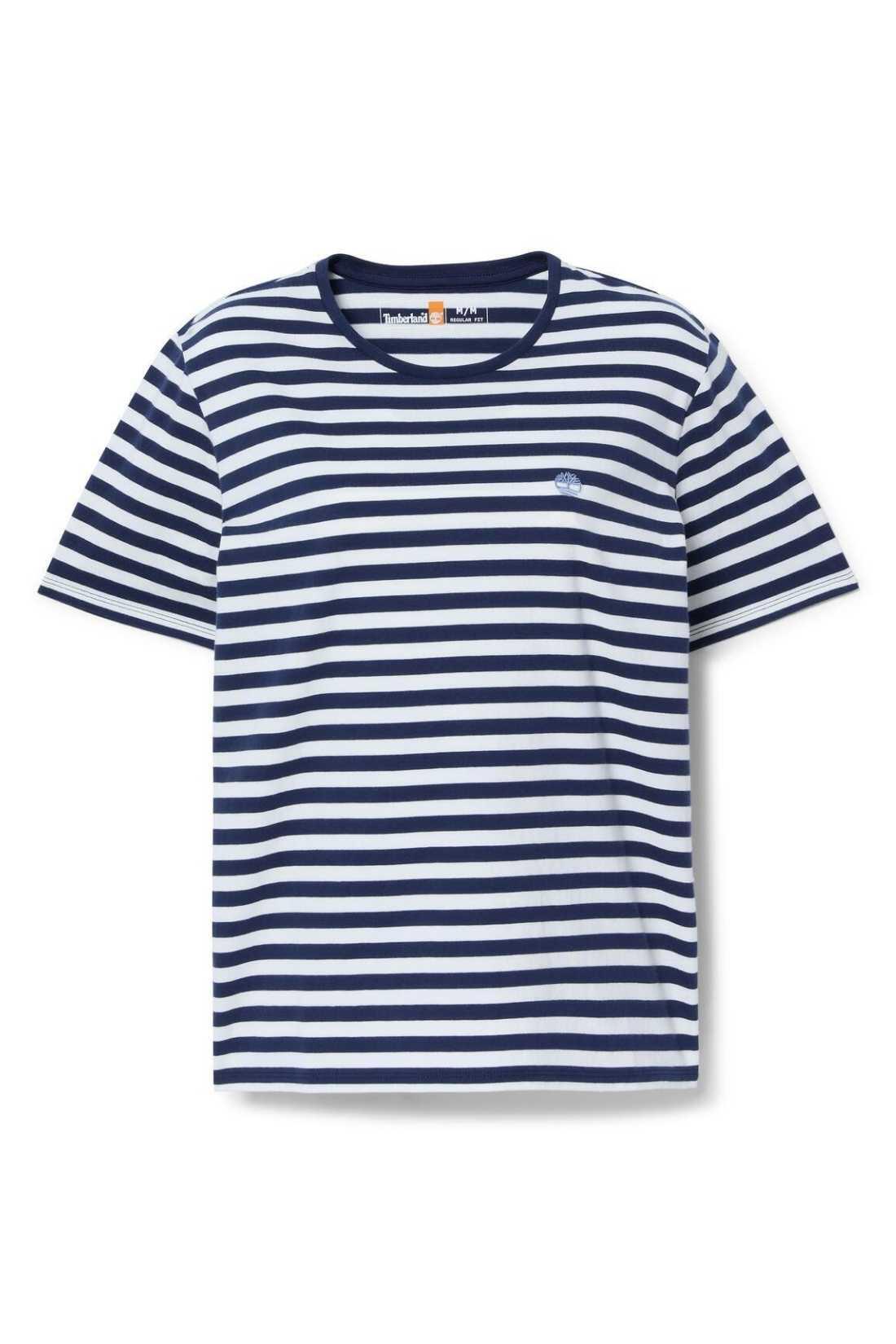 TIMBERLAND - dames T-shirt regular met strepen, maat L, kleur marineblauw 2/3
