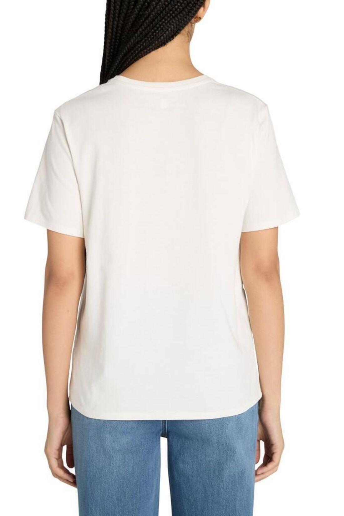 TIMBERLAND - Dames T-shirt met ronde hals, geborduurd logo, maat S, zwart 3/3