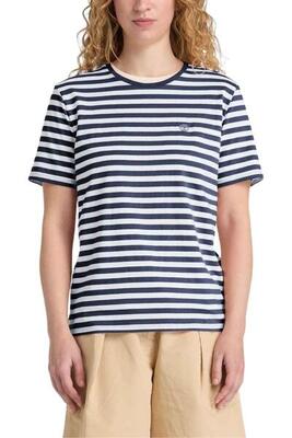 Timberland - dames t-shirt met strepen, maat m, marineblauw