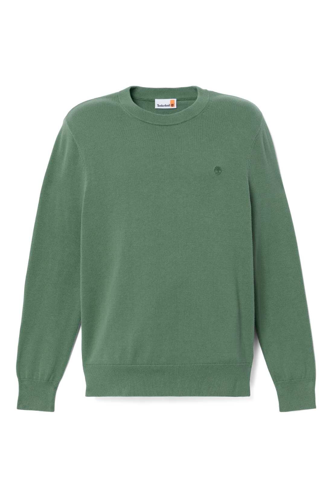 TIMBERLAND Pullover uomo Johns River in cotone, verde, regular fit 2/3