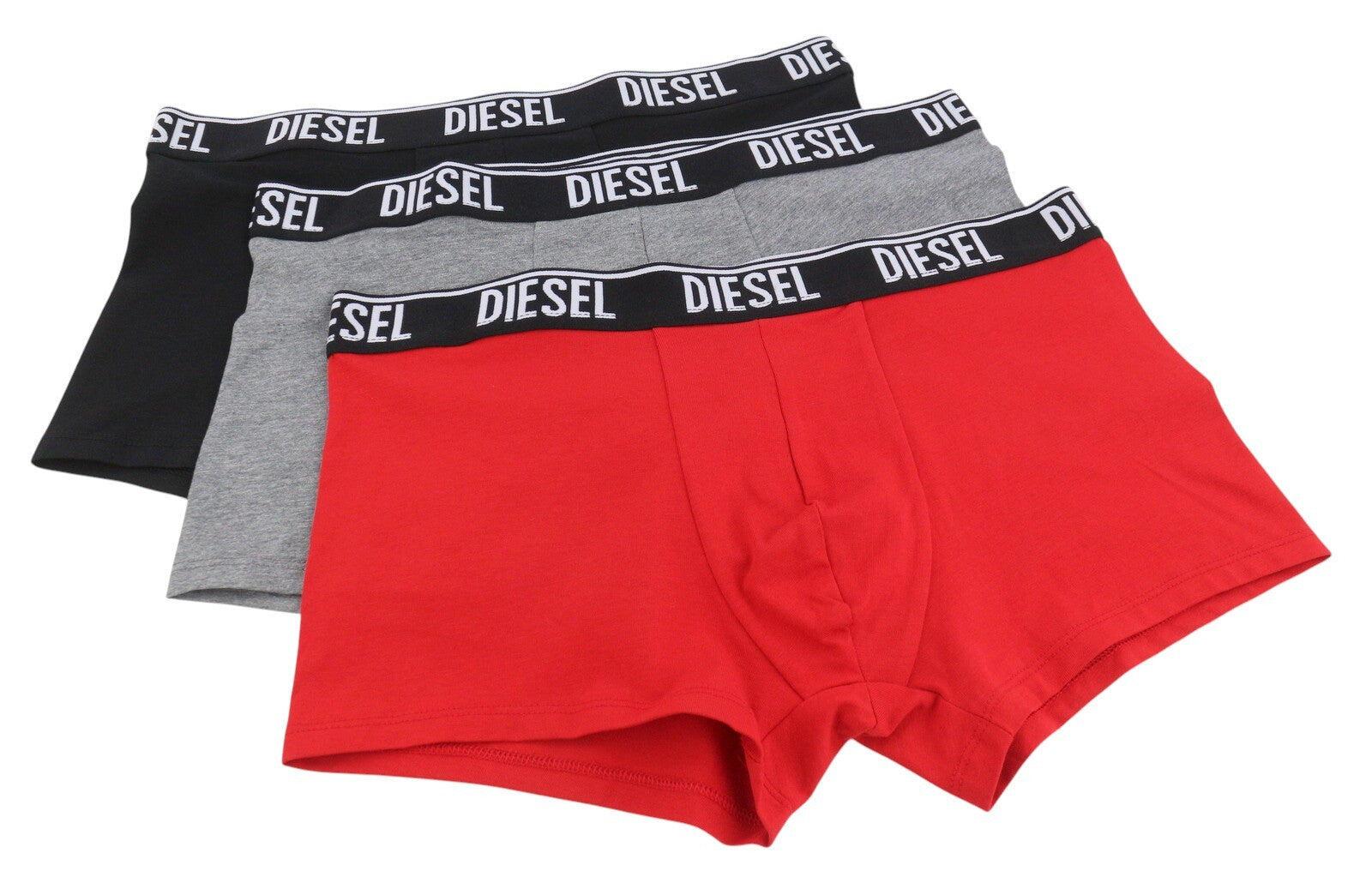 Diesel Umbx-shawnthreepack-rg Men Underwearelastic Waist Trunks Boxer 3pc 1/1