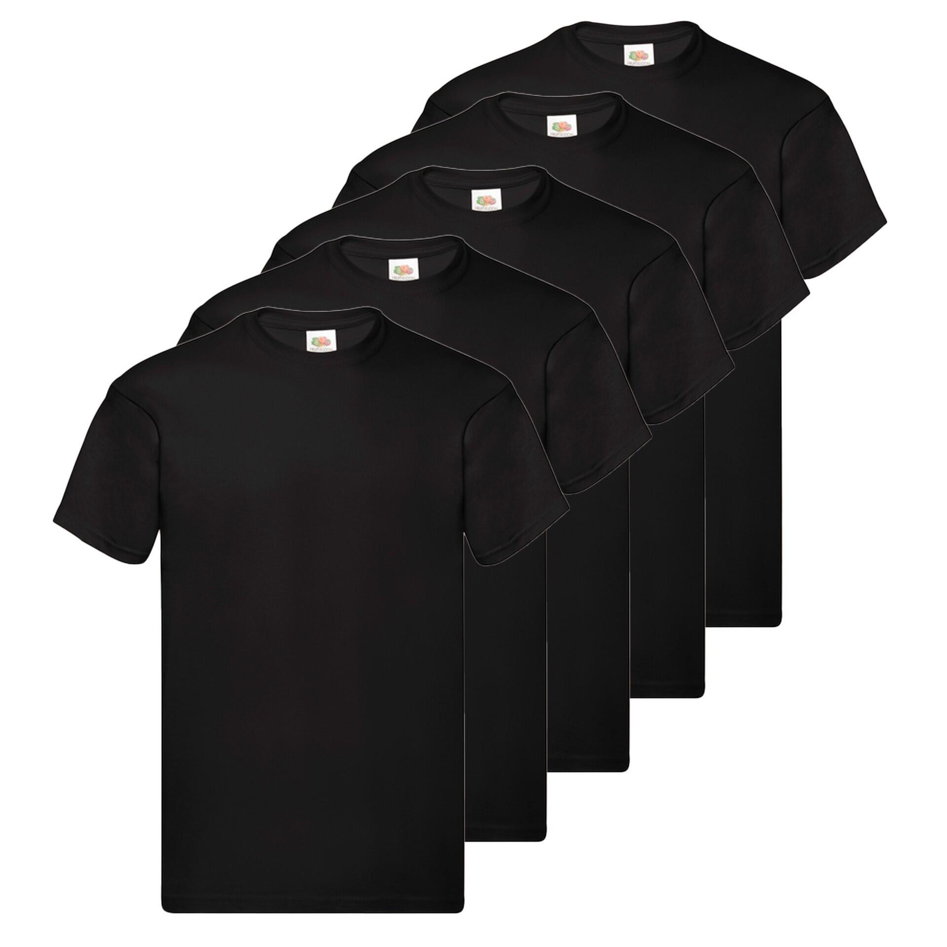 Pak van 5 Fruit Of The Loom originele T-shirts Negro 1/1
