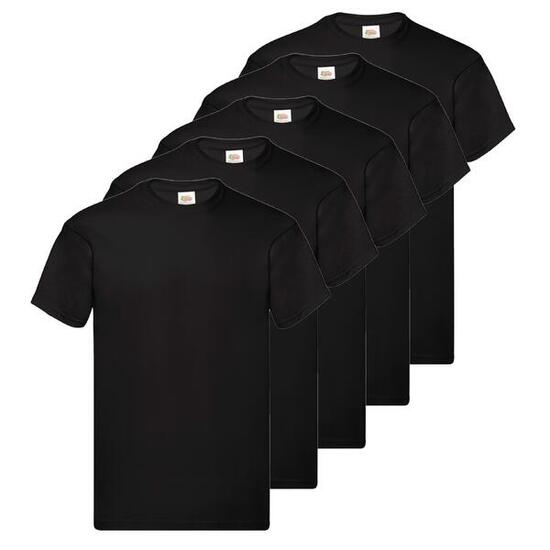 Pack De 5 Camisetas Fruit Of The Loom Originales Negro