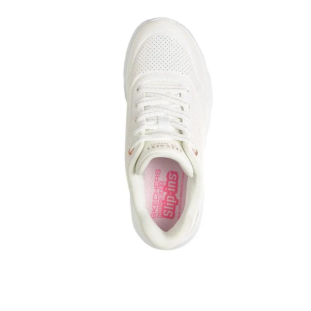 Zapatillas Skechers Niña Uno Lite Foxing Blanco 3/4