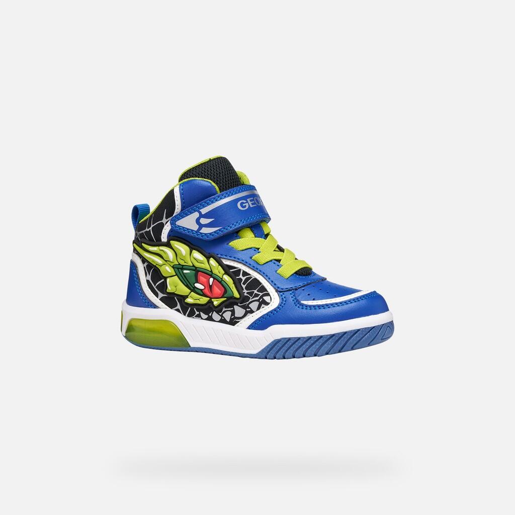Baskets Garçon J INEK BOY Bleu Roi/Citron Vert 3/7
