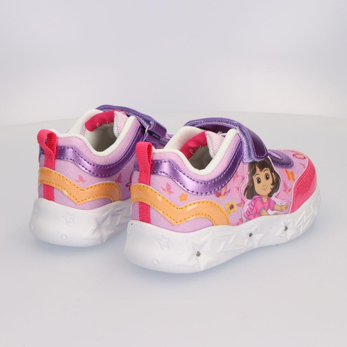 Sapatilhas com luzes criança Dora a Exploradora com velcro rosa 7/7