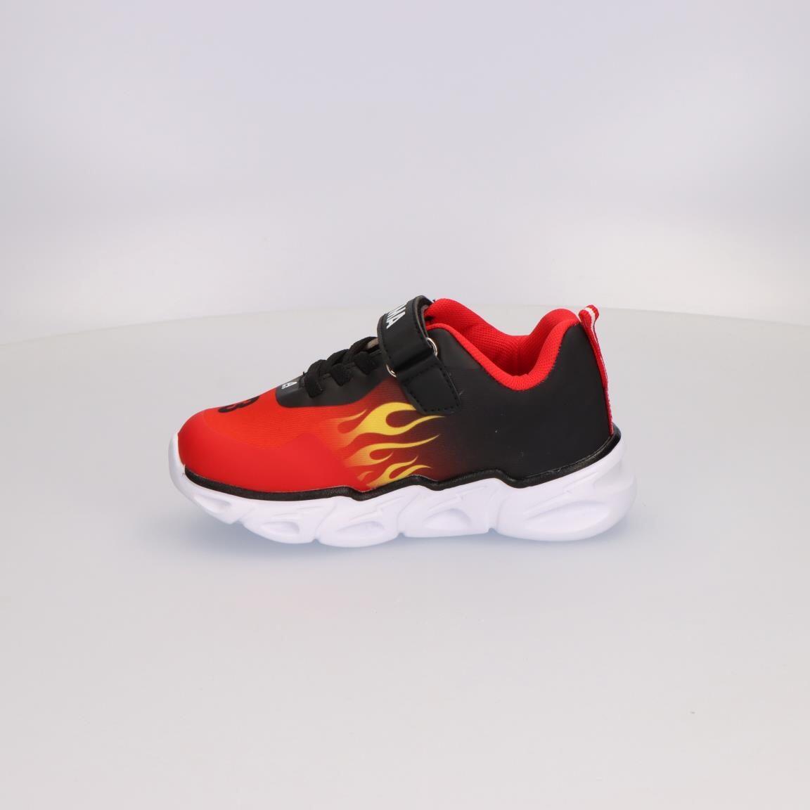 Sapatilhas com luzes criança Hot Wheels com velcro vermelho e preto 2/7