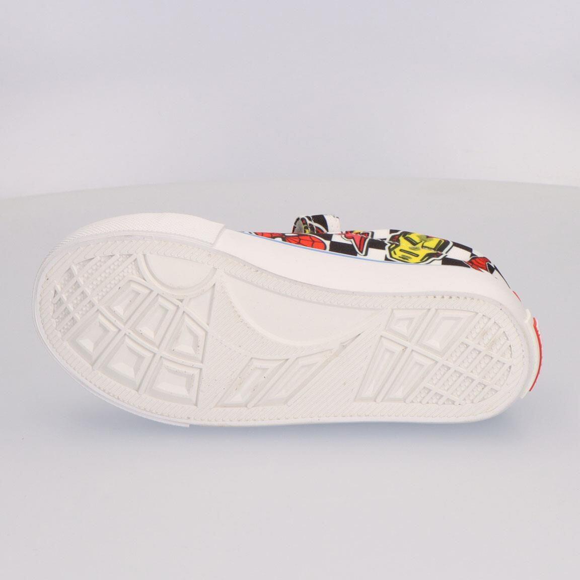 Baskets toile vulcanisées enfant Avengers à lacets noir et blanc 3/7