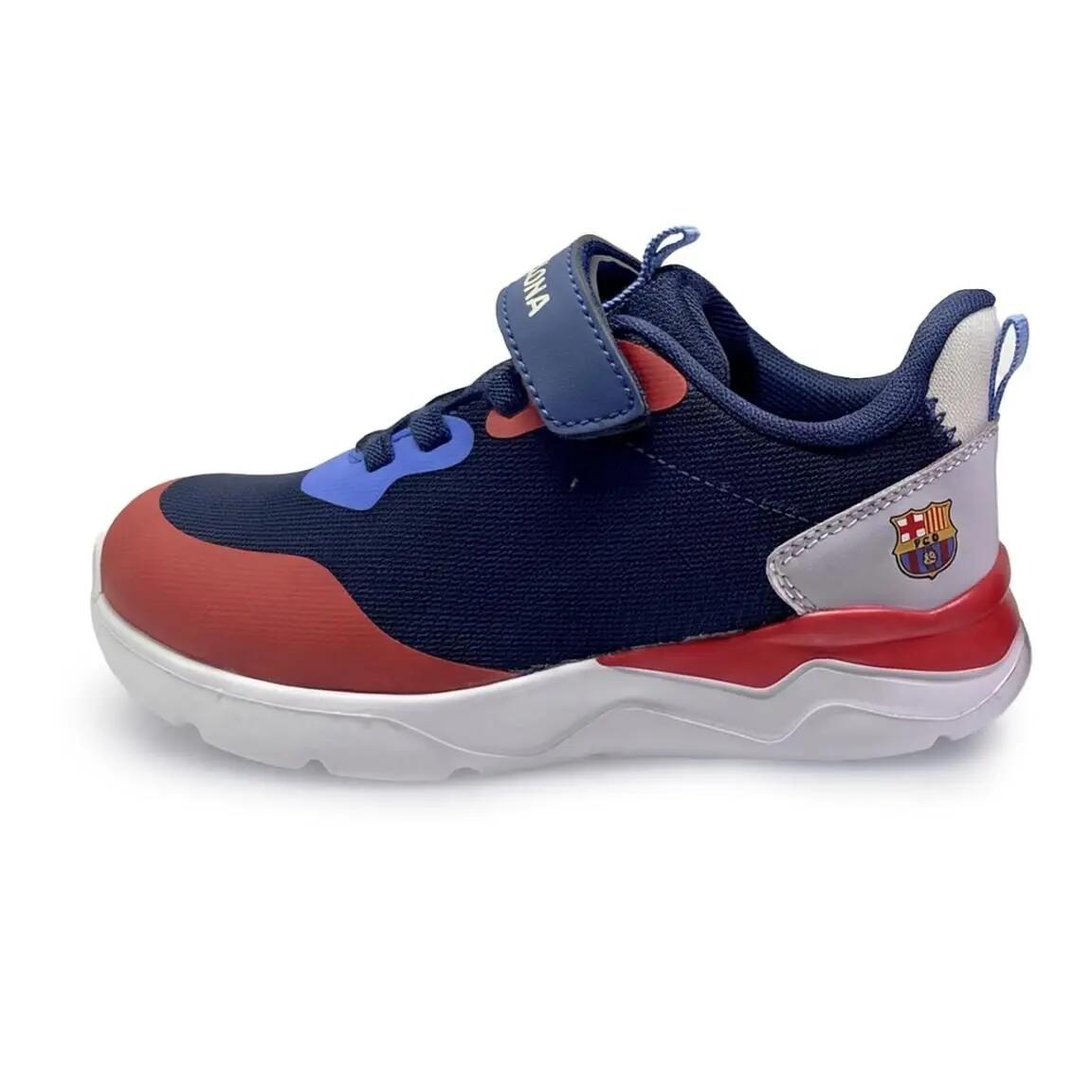 Zapatillas Deportivas Infantil FC Barcelona con Velcro Azul Marino y Roja 4/7