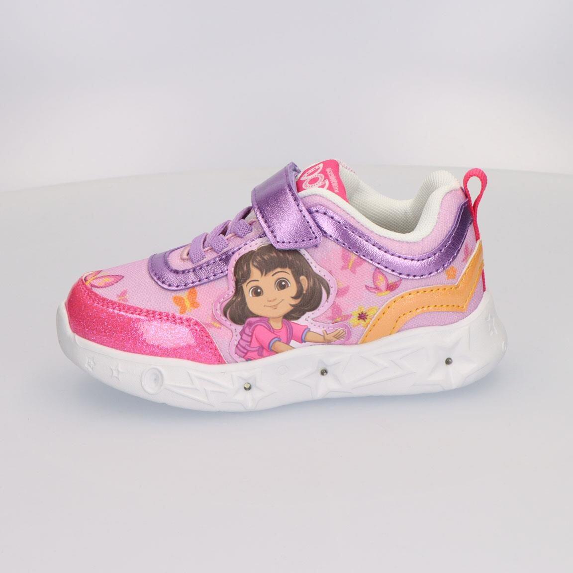 Sapatilhas com luzes criança Dora a Exploradora com velcro rosa 4/7