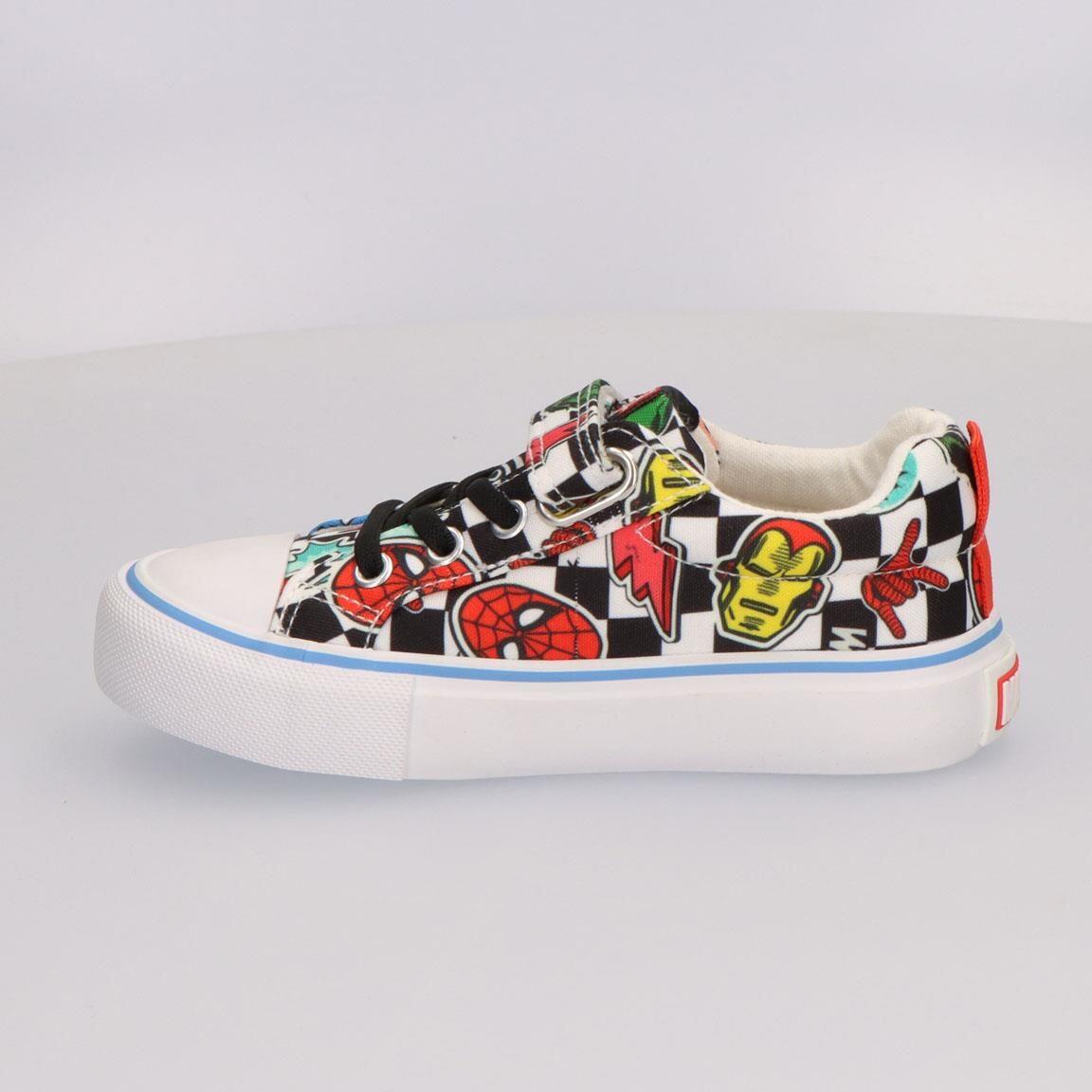 Baskets toile vulcanisées enfant Avengers à lacets noir et blanc 2/7