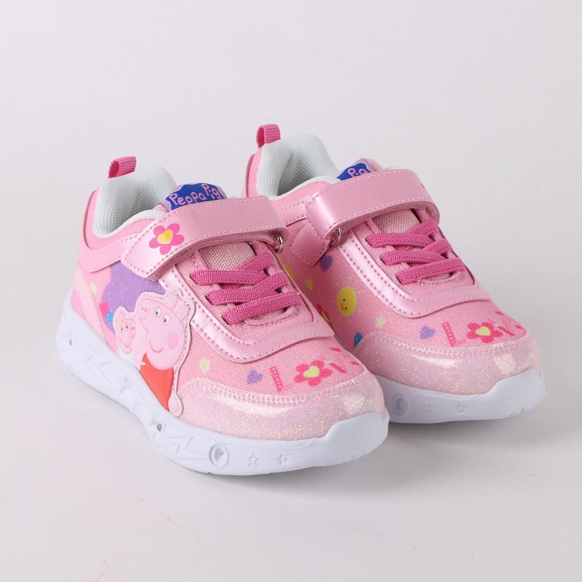 Sapatilhas com luzes criança Peppa Pig com velcro rosa 4/7