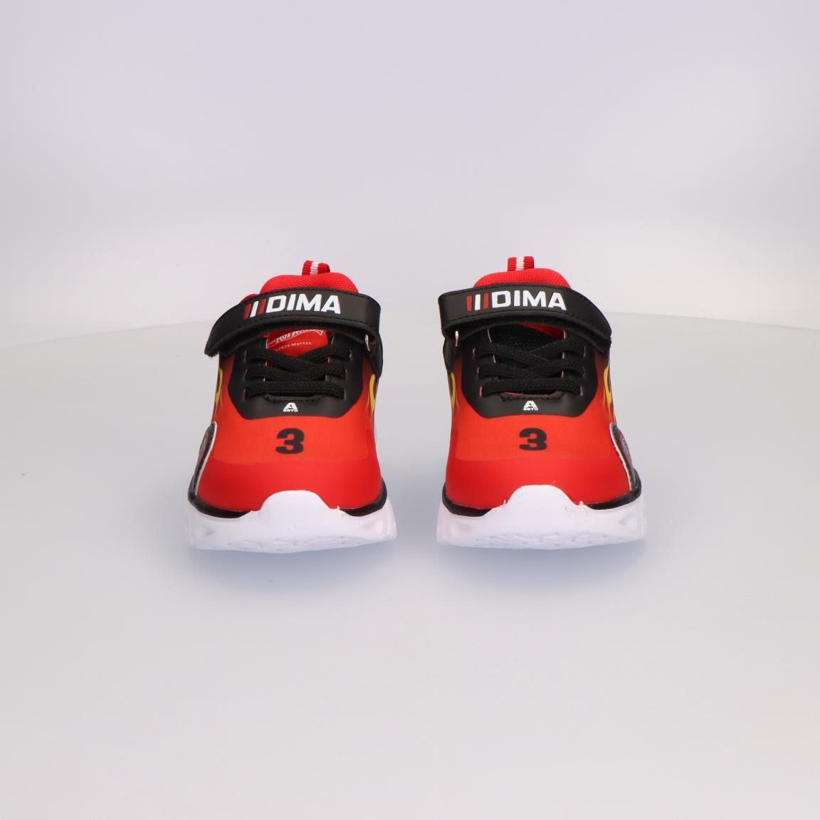 Sapatilhas com luzes criança Hot Wheels com velcro vermelho e preto 5/7