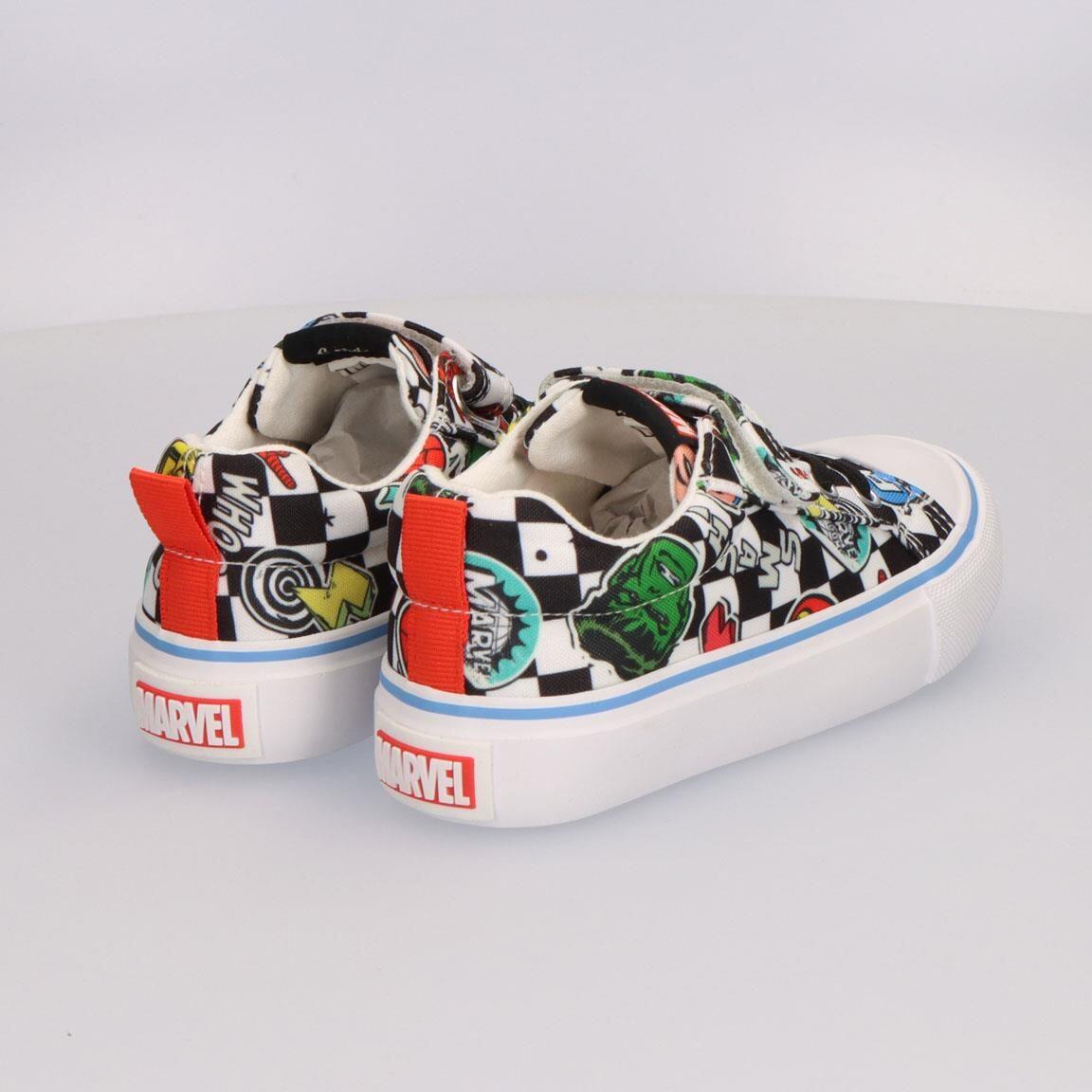 Baskets toile vulcanisées enfant Avengers à lacets noir et blanc 7/7