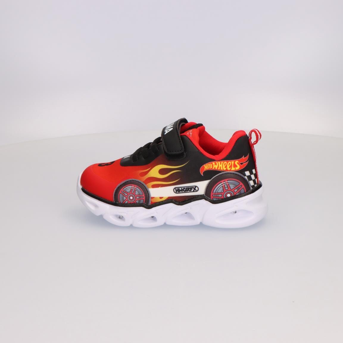 Sapatilhas com luzes criança Hot Wheels com velcro vermelho e preto 4/7