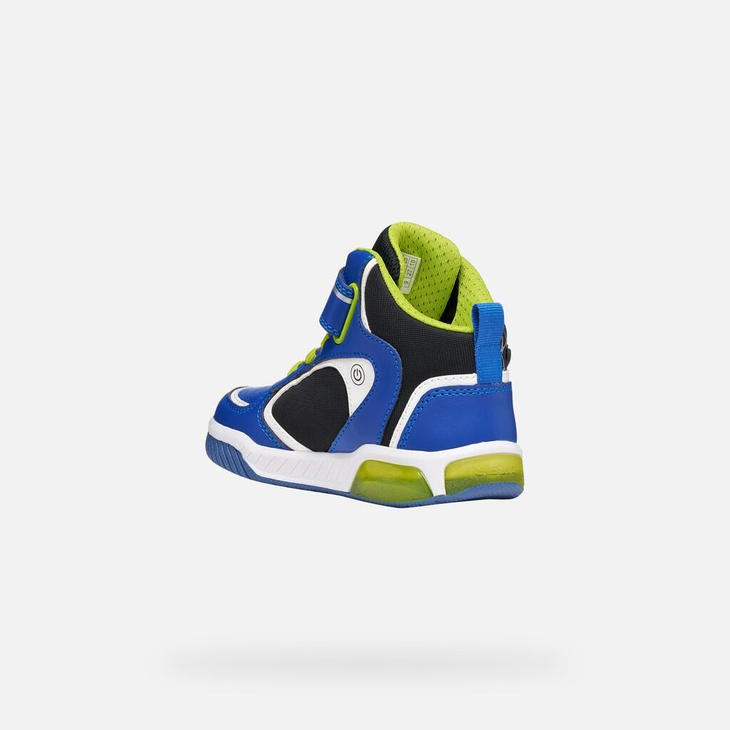 Baskets Garçon J INEK BOY Bleu Roi/Citron Vert 4/7