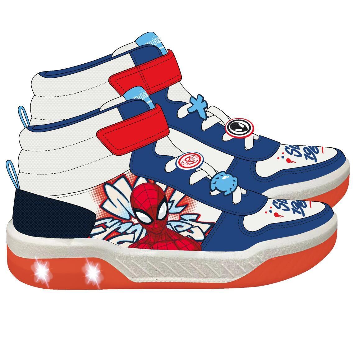 Scarpe da ginnastica con luci bambini Spiderman con strappo blu scuro 2/3